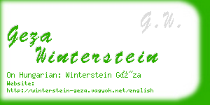 geza winterstein business card